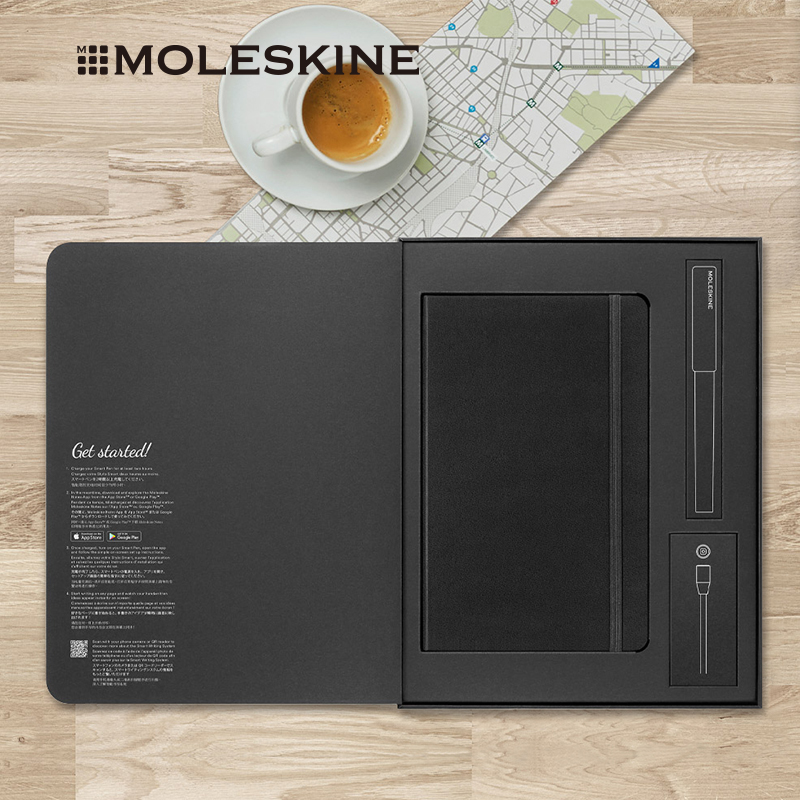 Moleskine 第三代纸质智能书写笔记本套装 纸屏同步有声回放笔迹备份手账本日程本APP同步储存会议记 - 图2