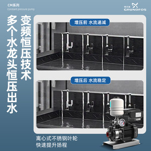 格兰富CM水泵变频增压泵全屋家用别墅功率管道全自动恒压离心泵