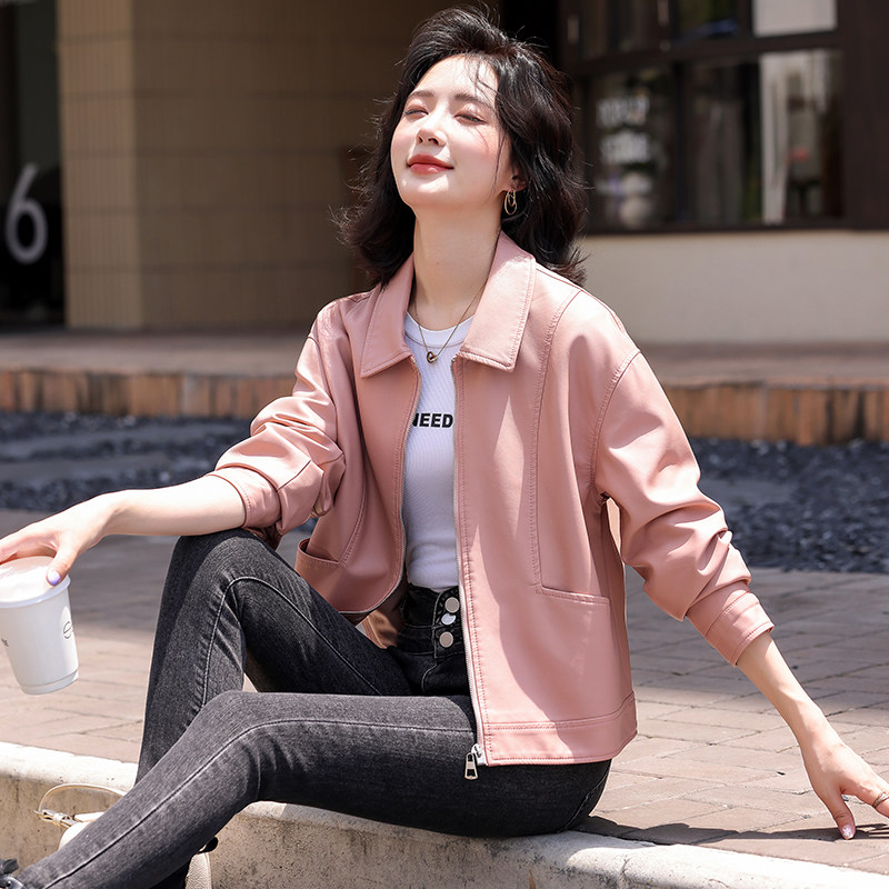 海宁绵羊皮真皮皮衣外套女款2025新款短款春秋高级感小个子皮夹克,淘宝优惠券,粉丝福利购,淘宝优惠卷