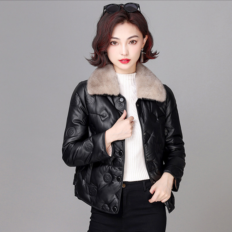 真皮羽绒服女短款2025冬新款海宁绵羊皮水貂毛皮草小个子皮衣外套,淘宝优惠券,粉丝福利购,淘宝优惠卷