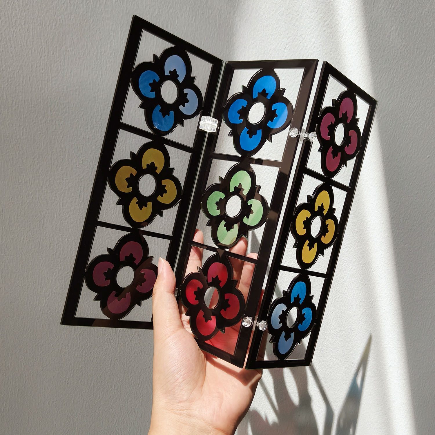 Funlife《City Walk》桌面小屏风仿苏州狮子林梅花窗书房摆件装饰 - 图2