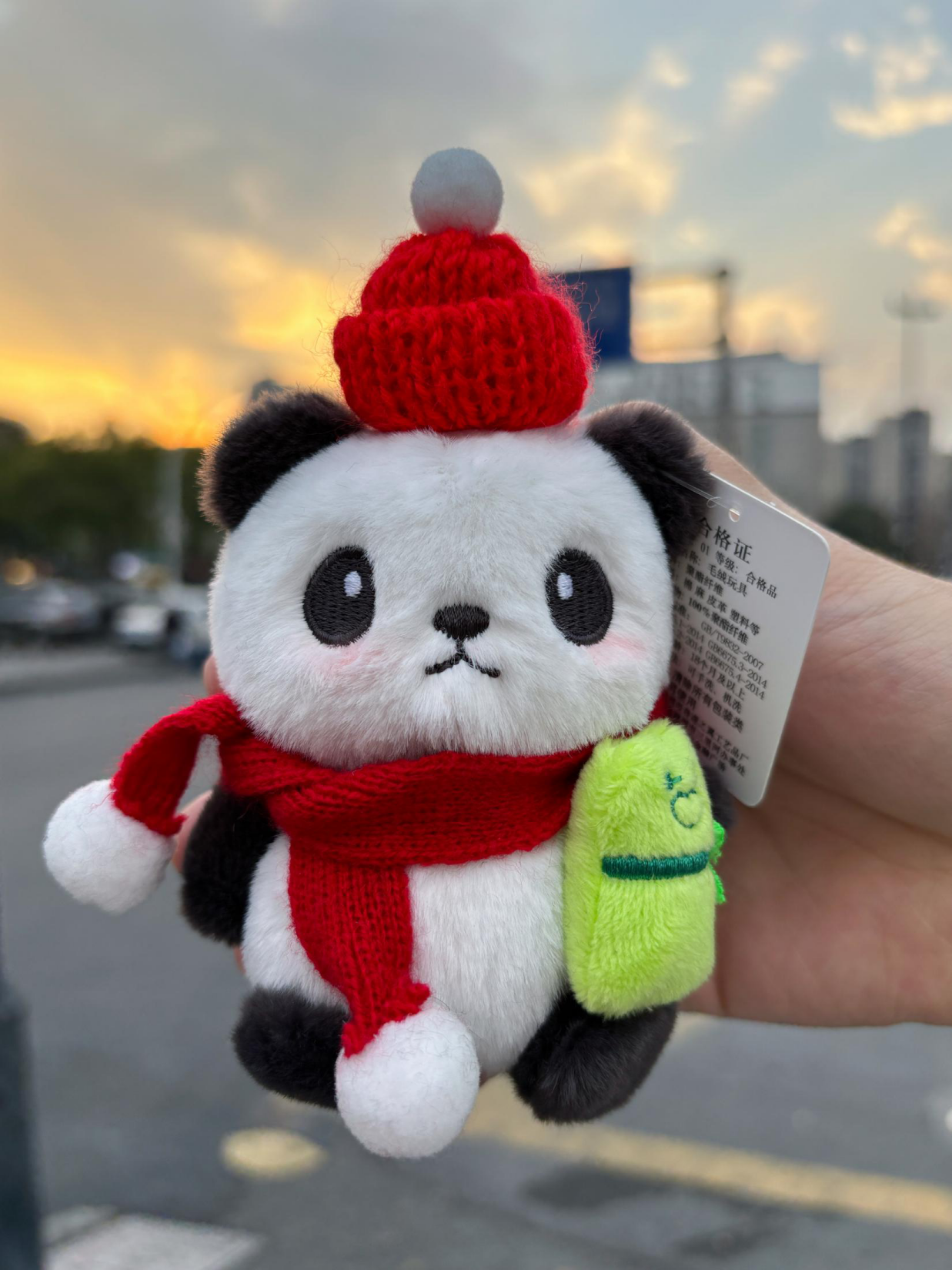 新年熊猫挂件爷爷毛绒公仔玩偶钥匙扣成都基地纪念品宽窄巷子周边