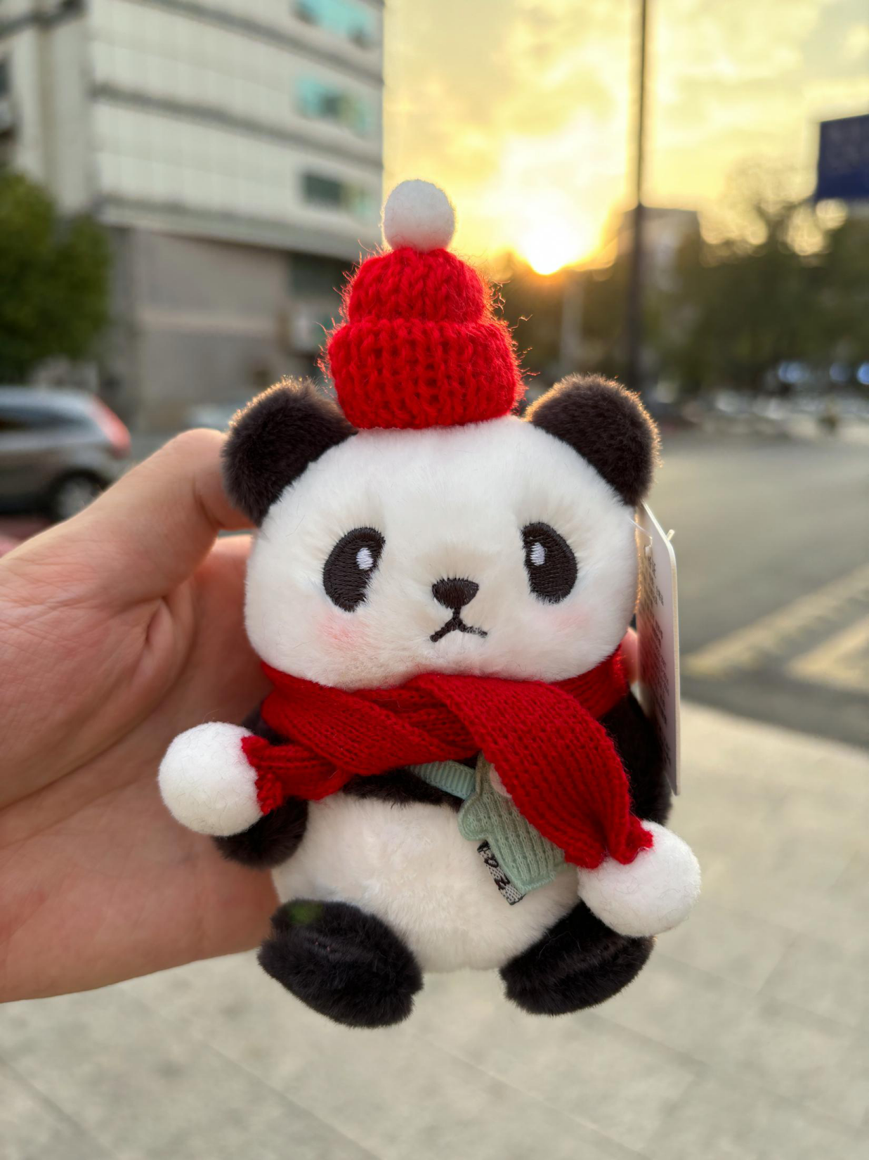 新年熊猫挂件爷爷毛绒公仔玩偶钥匙扣成都基地纪念品宽窄巷子周边