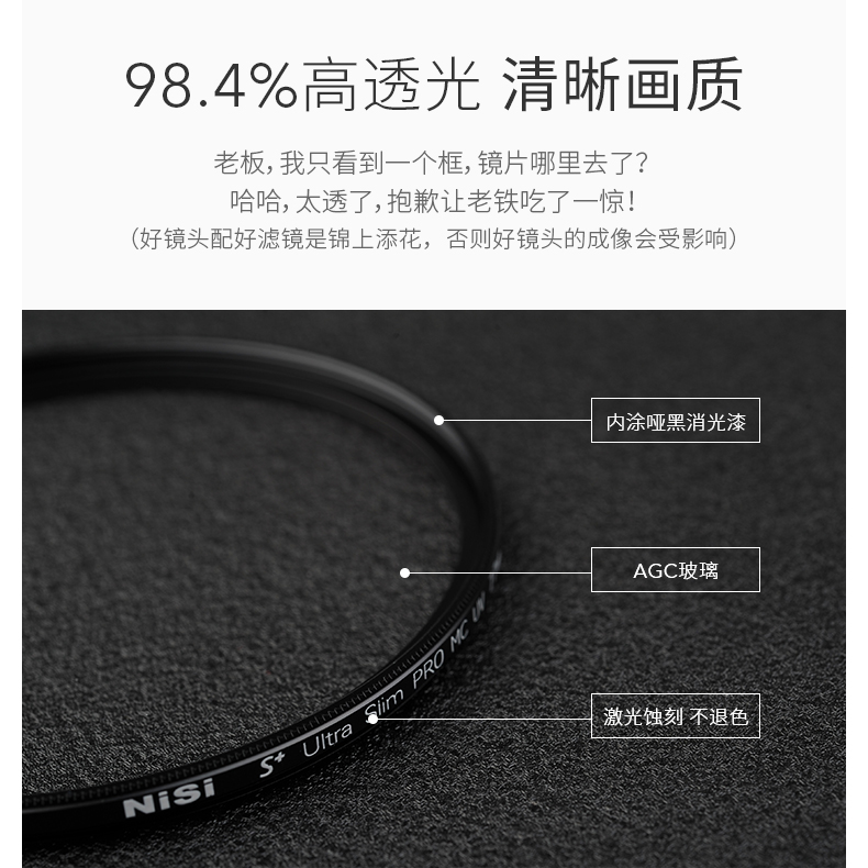NISI耐司 多层镀膜MC UV镜49mm适用佳能小痰盂 EF RF 50mm f/1.8 STM 50 1.8 EOS R50 R8 R10 R6 R5 R62 200D