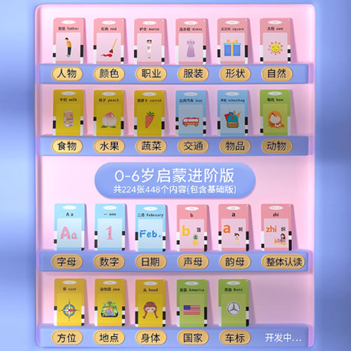 新款中英文学习机识字卡片机儿童插卡早教机益智玩具启蒙早读机 - 图2