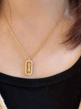 古法金包银点钻金刚杵降魔杵吊坠