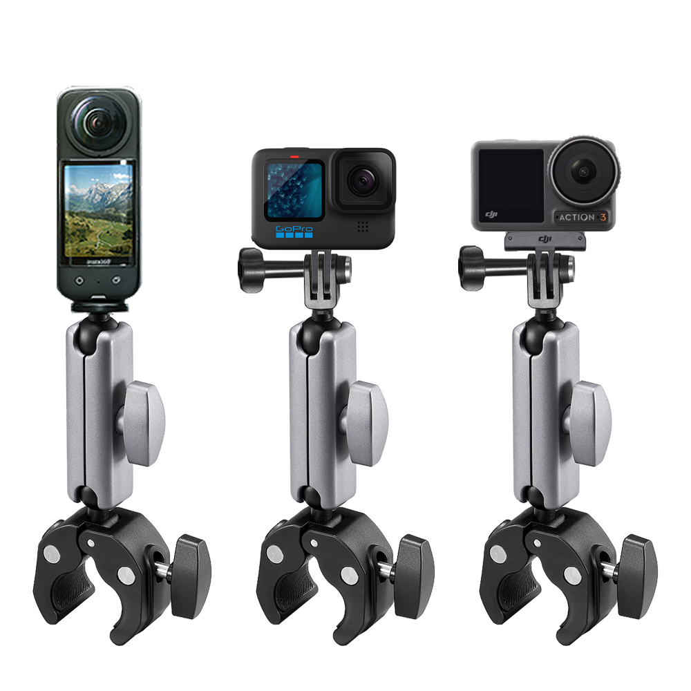 摩托车骑行支架适用insta360 acepro/x4/X3/go3运动相机配件gopro12/11一体破风车把自行车大疆DJI action3/4-图3