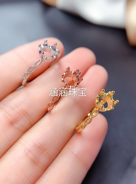 皇冠款时尚风56*6mm代镶银戒指