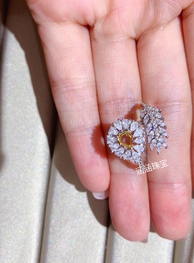 s925纯银戒指空托水滴形4*5mm双色款 代镶红宝石 祖母绿时尚百搭