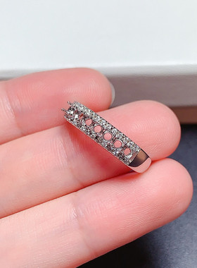 精美时尚气质百搭 圆形2*2mm戒指空托 九粒  戒圈可调节 x