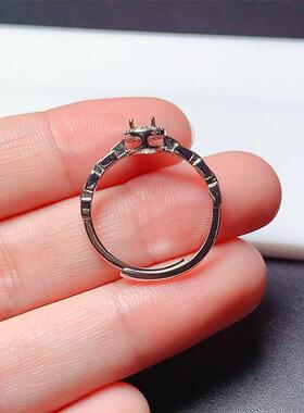 s925纯银活口戒指6*6mm