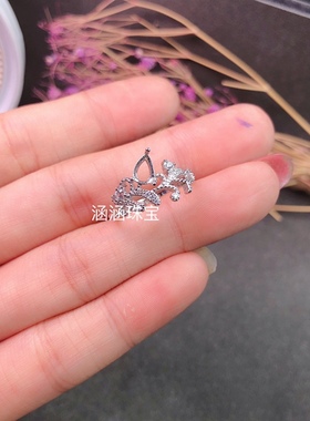 s925银饰品戒指空托透辉石托帕石