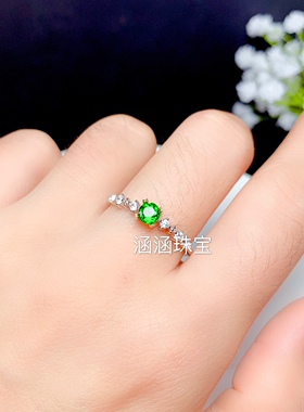 银饰品戒指圆形透辉石百搭清新