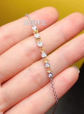 s925银饰品戒指手链3*3mm双色款