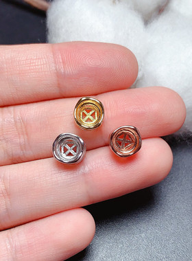 时尚简约百搭s925银吊坠空托圆形4/5/6/7mm 石榴石 水晶 代镶嵌 w