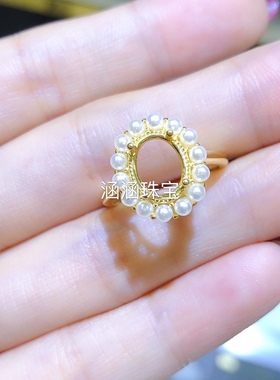 s925银饰品戒指吊坠耳钉套装空托