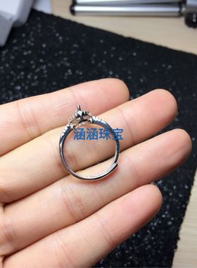 925纯银活圈戒指空托马眼64
