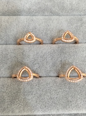 纯银活口主石戒指空托