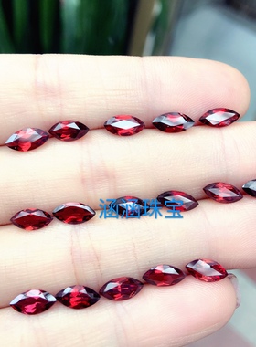 天然石榴石裸戒面马眼空托戒指