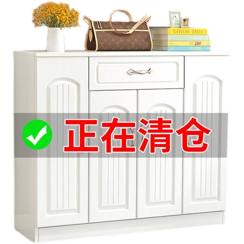 欧式鞋柜家用门口2023新款爆款高立式实木大容量入户玄关收纳柜 - 图0