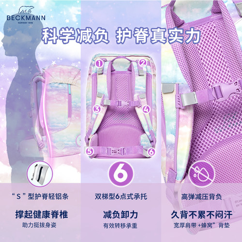 Beckmann名牌书包小学生女生男孩子儿童三到六年级初中生贝克曼 - 图0