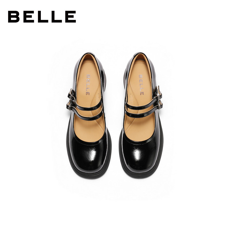 百丽复古厚底玛丽珍鞋女秋季新款真皮浅口单鞋子3A616CQ5,淘宝优惠券,粉丝福利购,淘宝优惠卷