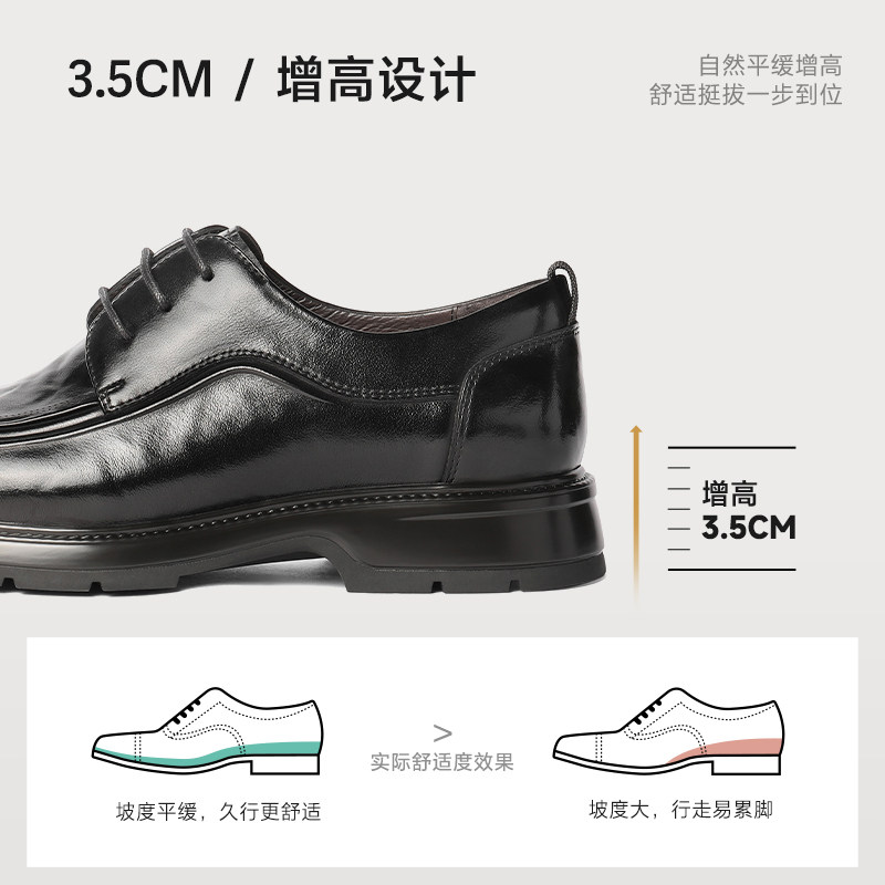 百丽男鞋商务休闲真牛皮鞋男士25秋新舒适通勤正装爸爸鞋A2039CM5 - 图1