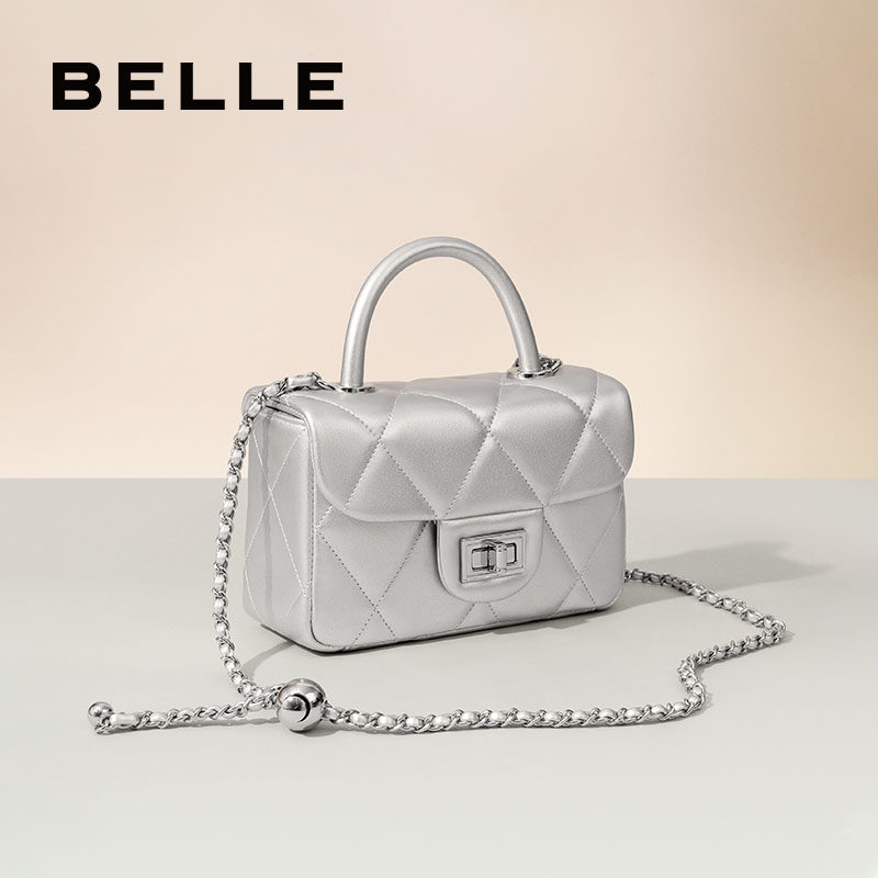 百丽包包女冬季新含羊皮小香风盒子单肩斜挎手提小方X7098DX4,淘宝优惠券,粉丝福利购,淘宝优惠卷