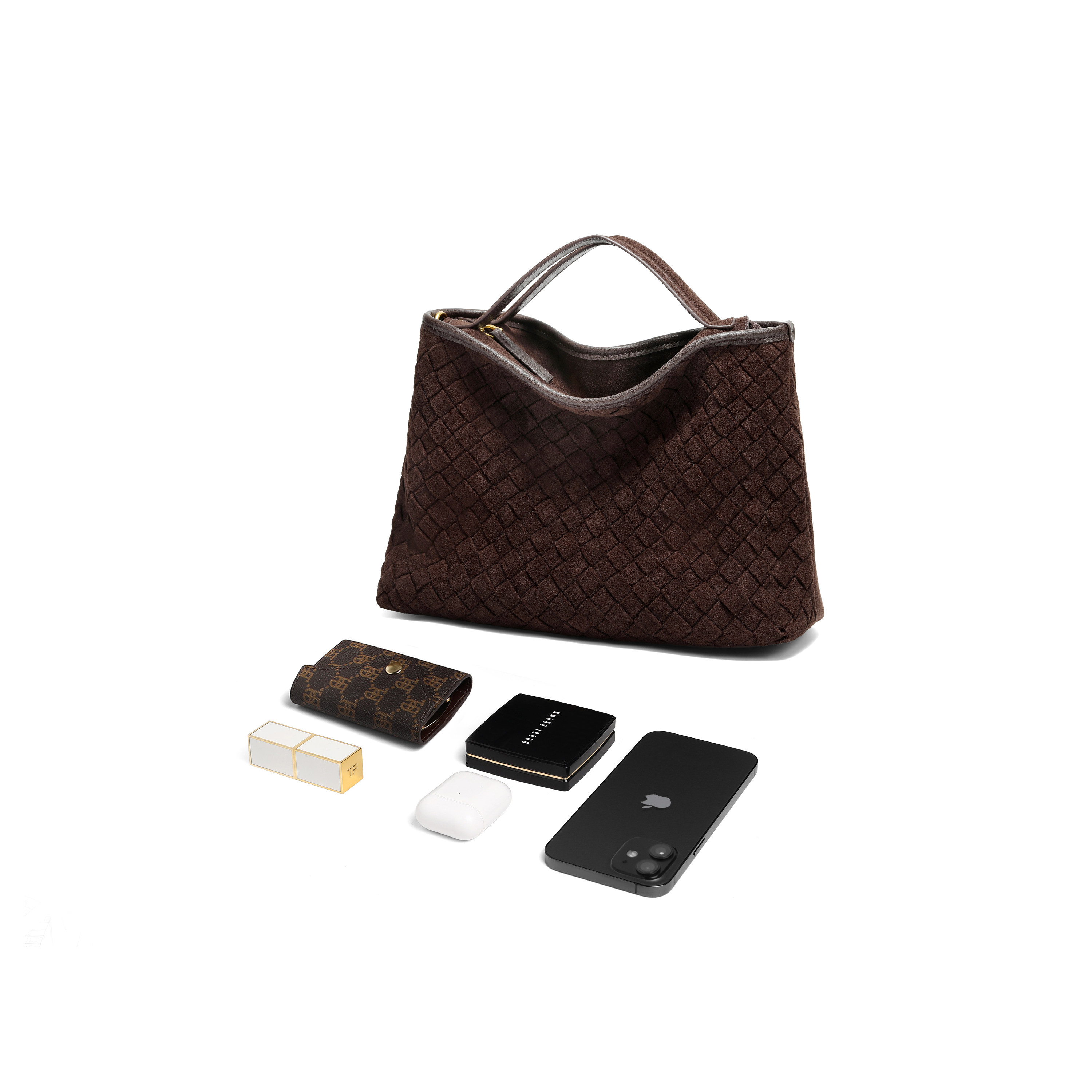 百丽包包女25冬商场同款绒布编织拼接单肩斜挎手提托特包BL883DX5,淘宝优惠券,粉丝福利购,淘宝优惠卷