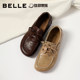 Belle Caramel Toast Birkenstock Lace-up Oxford Shoes Women's New Inner Height Kangaroo Sailing Shoes F2Z1