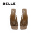 Belle women's shoes woven holiday style stiletto heel slippers new summer style can be worn outside slippers B2483BT5