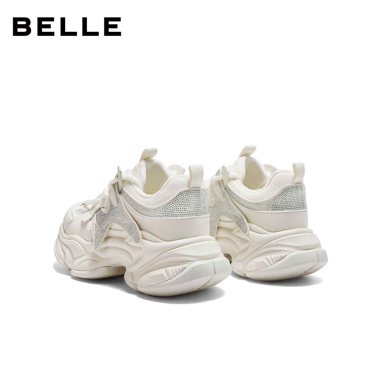 百丽精致水钻老爹鞋女2026春新商场同款厚底增高休闲鞋F3P1DAM6,淘宝优惠券,粉丝福利购,淘宝优惠卷