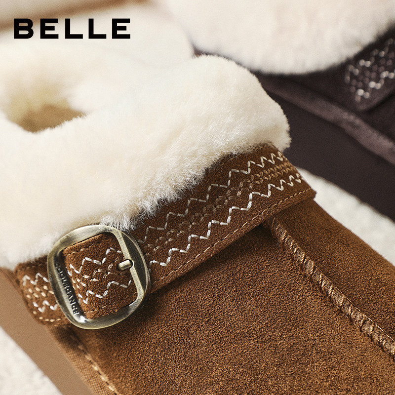 百丽保暖毛毛棉拖鞋女冬季新款雪地靴可外穿勃肯鞋F3D1DDH5,淘宝优惠券,粉丝福利购,淘宝优惠卷