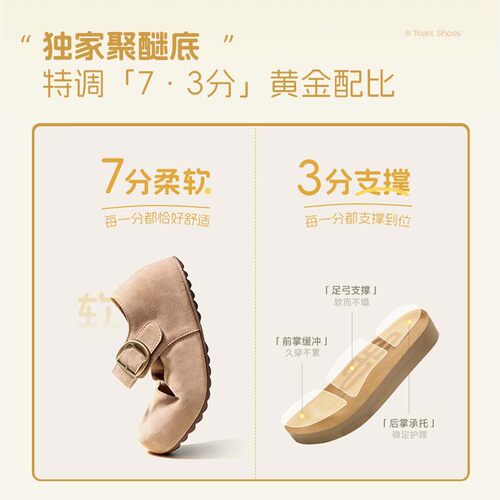 周雨彤同款百丽半糖吐司2代玛丽珍女鞋厚底内增高魔术贴单鞋子预 - 图1