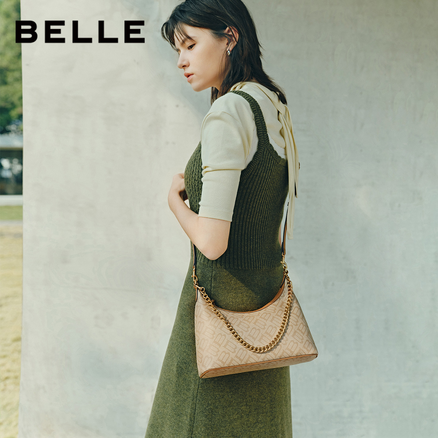 百丽包包女25新款通勤海鸥老花单肩斜挎轻便旅行hobo腋下包X7424,淘宝优惠券,粉丝福利购,淘宝优惠卷