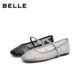 Belle holiday style fishnet yarn Mary Jane shoes for women 2026 summer new ballet soft sole shoes BEH05BQ6