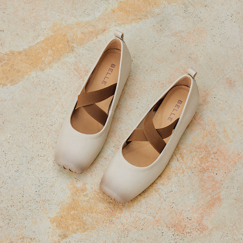 百丽胭脂糖芭蕾风玛丽珍鞋女新款平底晚晚浅口单鞋子B1R1DAQ5,淘宝优惠券,粉丝福利购,淘宝优惠卷