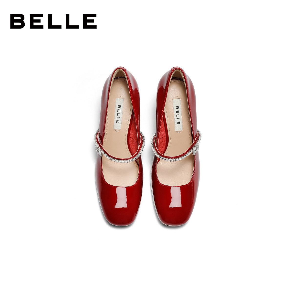 百丽女法式粗高跟红色玛丽珍鞋26新款真皮婚鞋单鞋子BAZC6AQ6预,淘宝优惠券,粉丝福利购,淘宝优惠卷