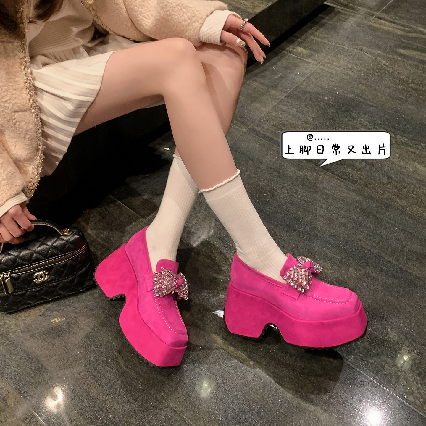 小个子厚底坡跟深口单鞋女2026早春新款真皮松糕底乐福鞋舒适皮鞋,淘宝优惠券,粉丝福利购,淘宝优惠卷