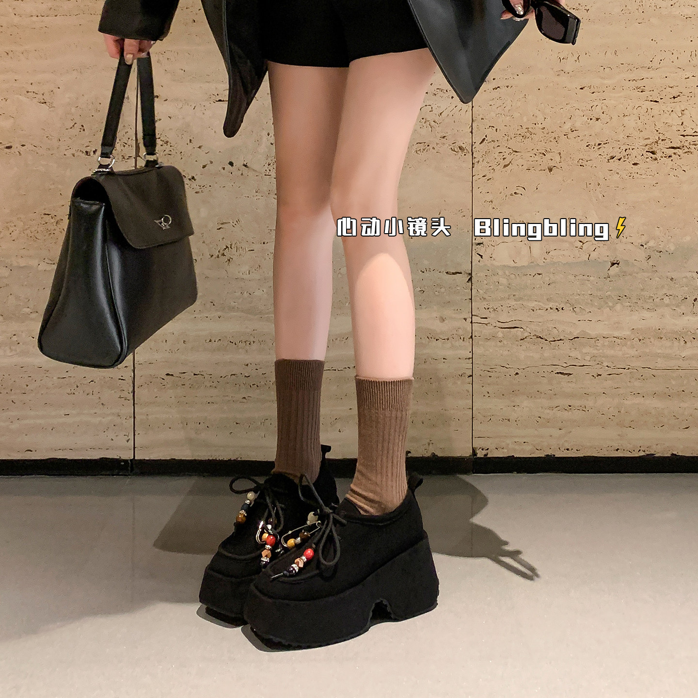 2026早春新款厚底深口单鞋女小个子设计感系带松糕底高跟小皮鞋潮,淘宝优惠券,粉丝福利购,淘宝优惠卷