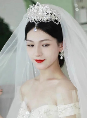 新娘皇冠头饰结婚水晶眉心坠