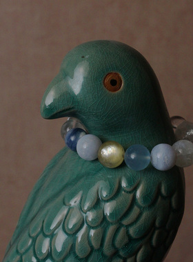 FHSTUDIO原创设计纯天然多彩水晶海蓝宝石手串手镯手链女款饰品