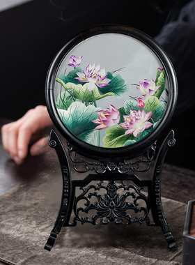 手工商务外事礼盒装中式风双面绣