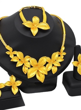 云南民族风24K合金项链套装首饰东南亚新娘礼服配饰欧美时尚珠宝