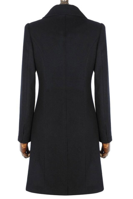 Wool mid-length OL concealed button uniform is slim and slim