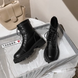 Martens, утепленные эластичные короткие сапоги в английском стиле, ботинки, из натуральной кожи, коллекция 2023, в британском стиле