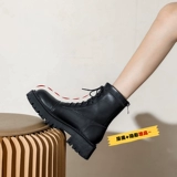Martens, утепленные эластичные короткие сапоги в английском стиле, ботинки, из натуральной кожи, коллекция 2023, в британском стиле