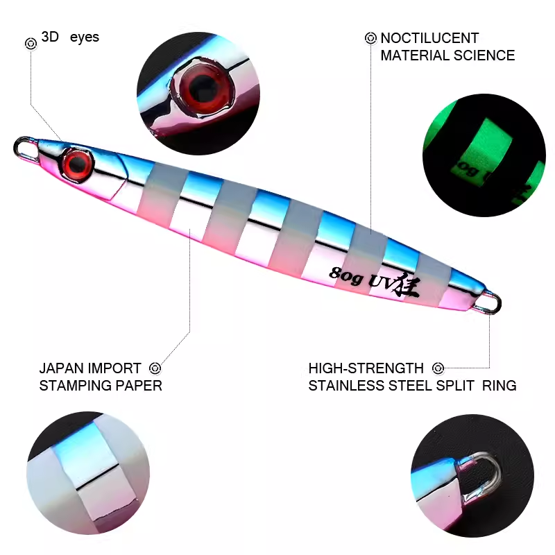 船大工 UV狂夜光铁板饵 海钓慢摇铁板鲅鱼马鲛鱼路亚假饵路亚岸抛,淘宝优惠券,粉丝福利购,淘宝优惠卷