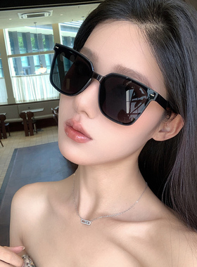 潮酷防晒方框墨镜显瘦男女百搭