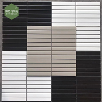 Nordic Minimalist Ceramic Mosaic Magnetic Brick Slim Strip Black White Red Bathroom Makeup Room Kitchen 22x145